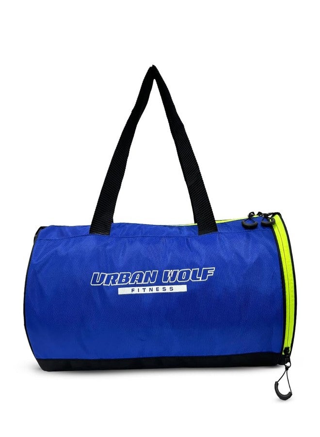 Urban Wolf 26L Gym Duffle Bag | Unisex Blue & Green Zipper | Separate Shoe Compartment | Quick Access Pocket | Durable Polyester | Multi-Functional Sports & Travel Bag | Dimensions 49x23x23 cm - Image 1